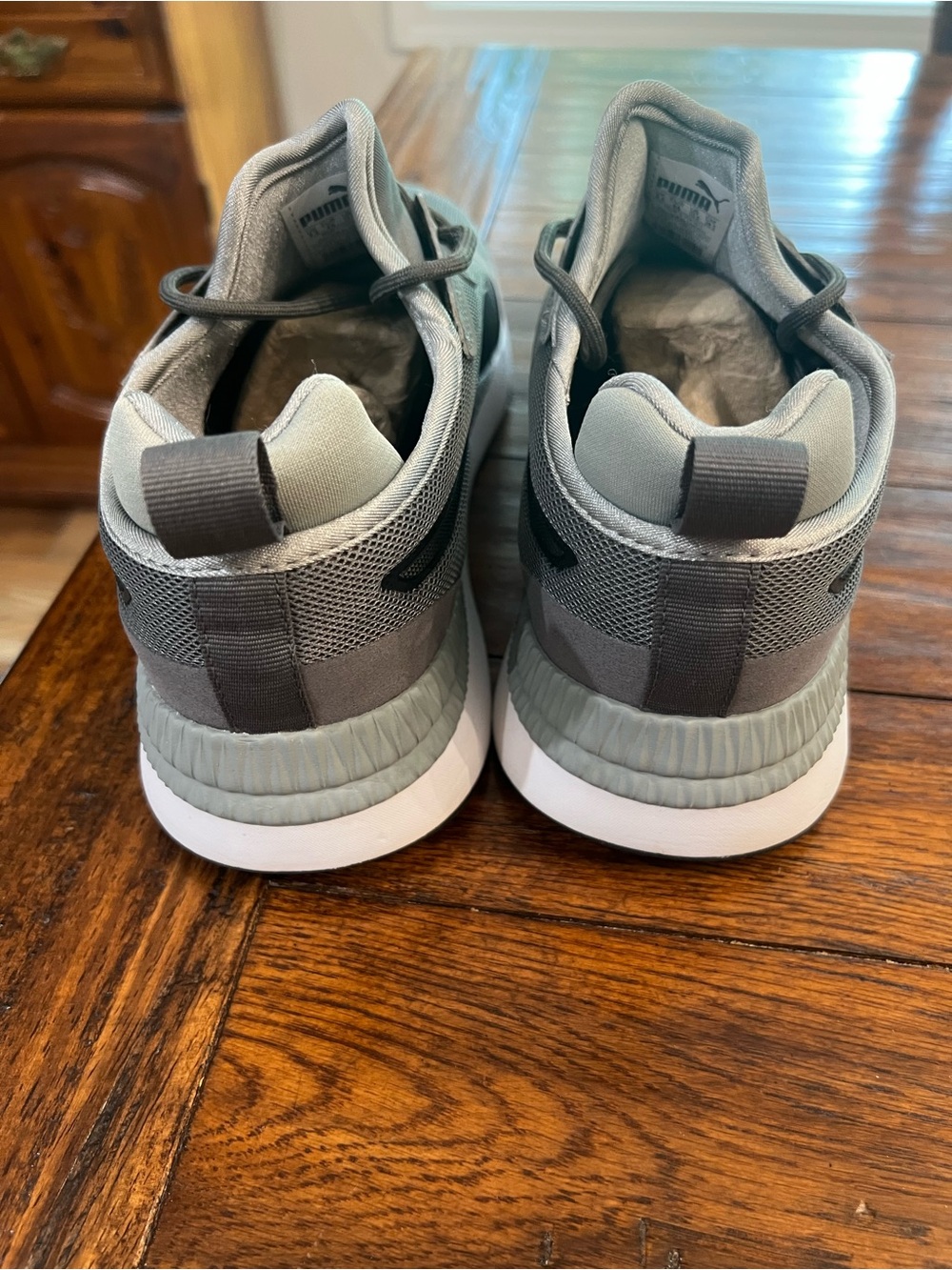 Puma Men's Gray and Black Mesh Athletic Trainers - Picture 3 of 6